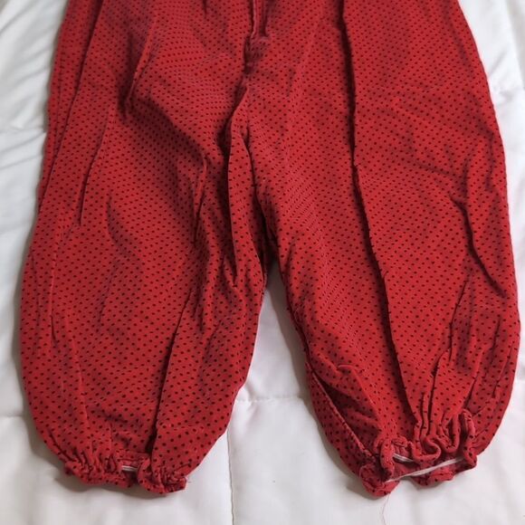 Vintage 24 months Baby Girl Cotton Short Sleeve Romper Red with Black Polka Dots - Picture 10 of 12